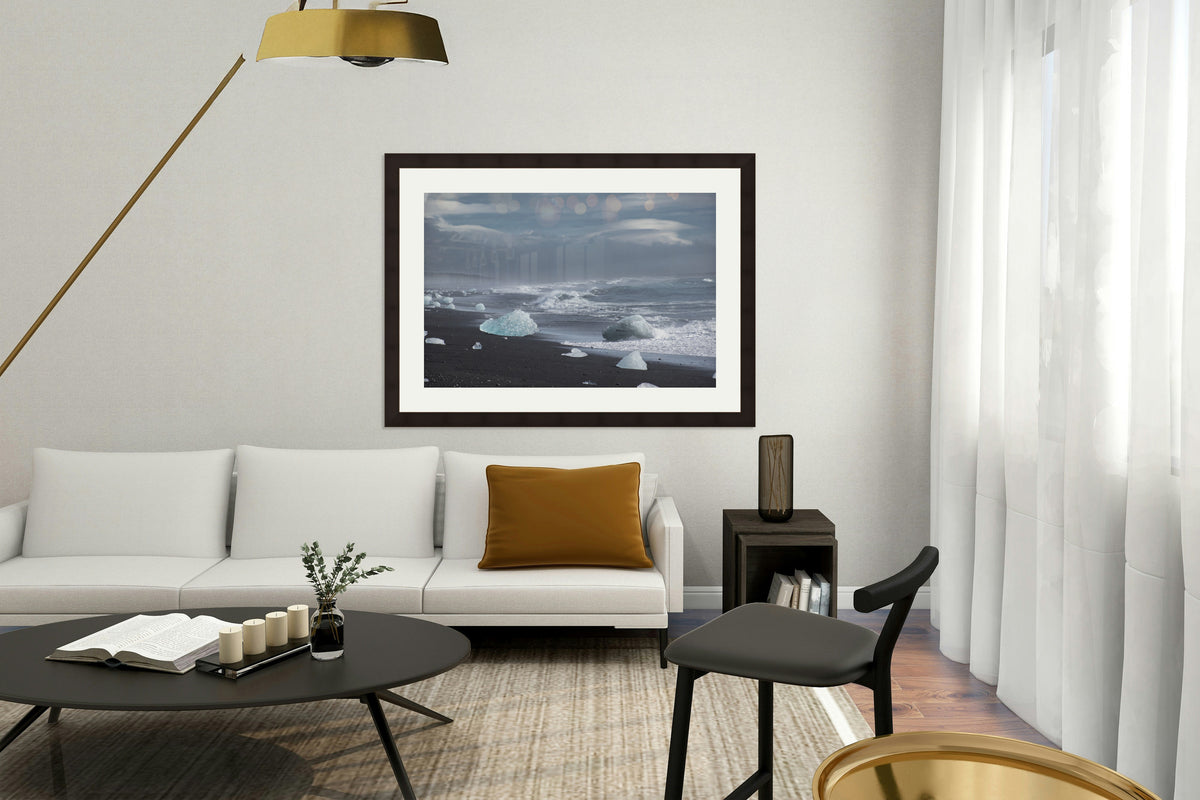 2798728 :: Iceland S Blue Ice On Black Sand