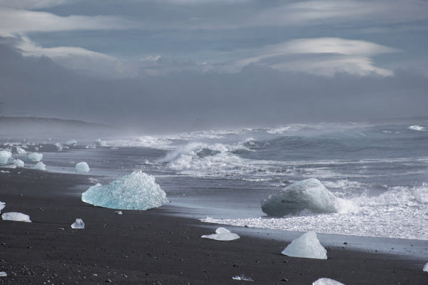 2798728 :: Iceland S Blue Ice On Black Sand