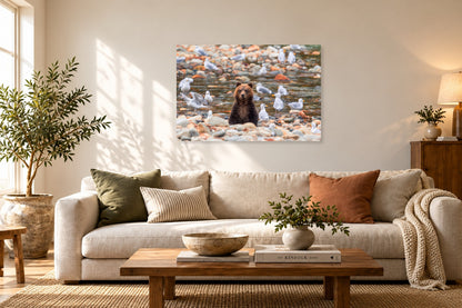 2798707 :: Upright Bear Among Creek Gulls